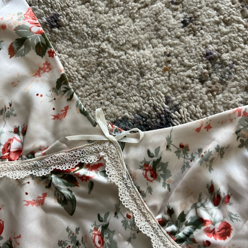Princess Polly Floral Mini Dress in Ivory with Pink & Green Flowers - Picture 5 of 7
